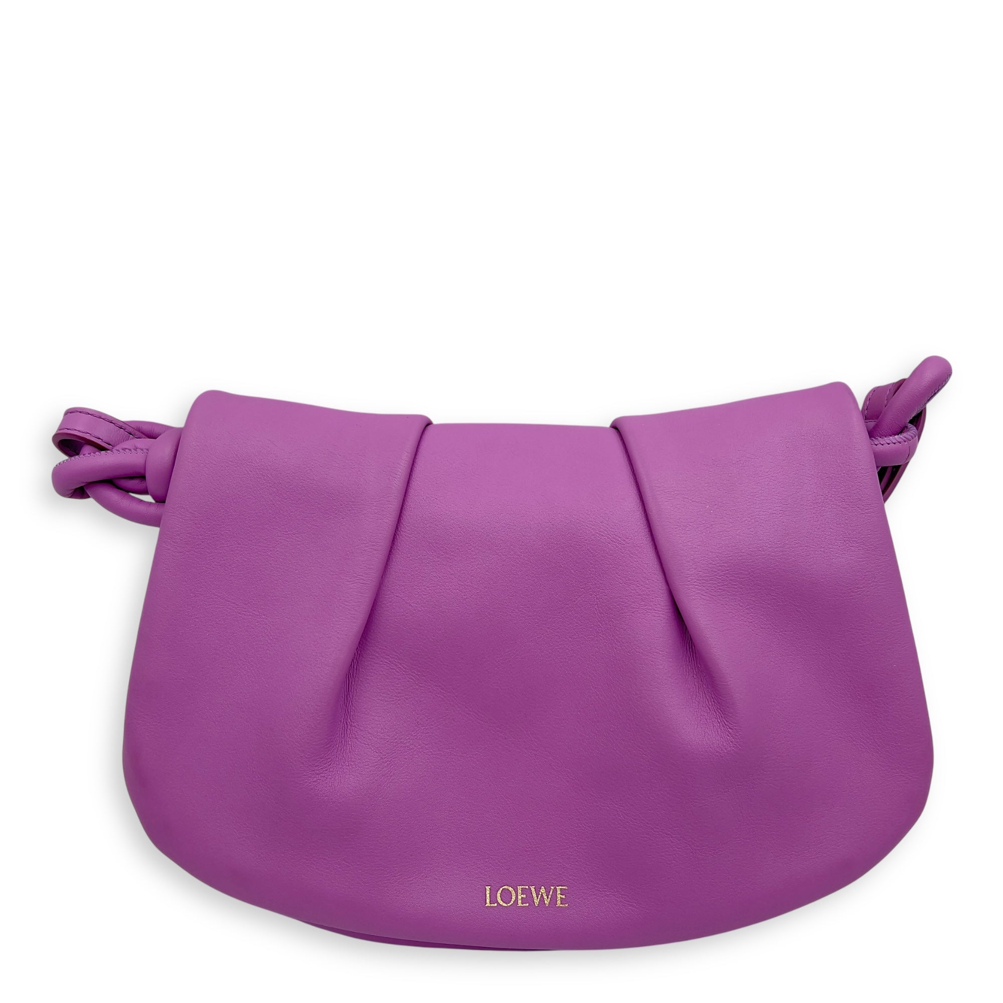 Loewe Paseo Crossbody Bag Purple in Calfskin, Gold hardware_1