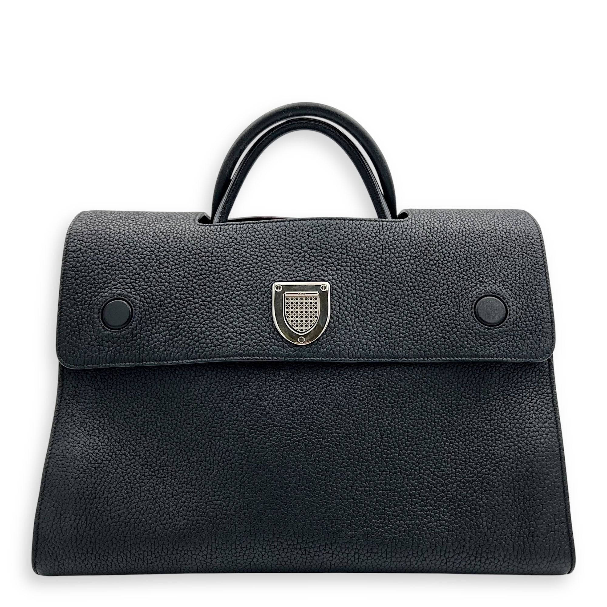 Dior Diorever Top Handle Bag Black in Calfskin, Silver hardware_1