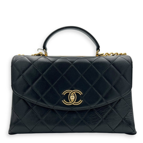 Chanel Trendy Spirit Black Top Handle Bag in Calfskin, Gold hardware_1