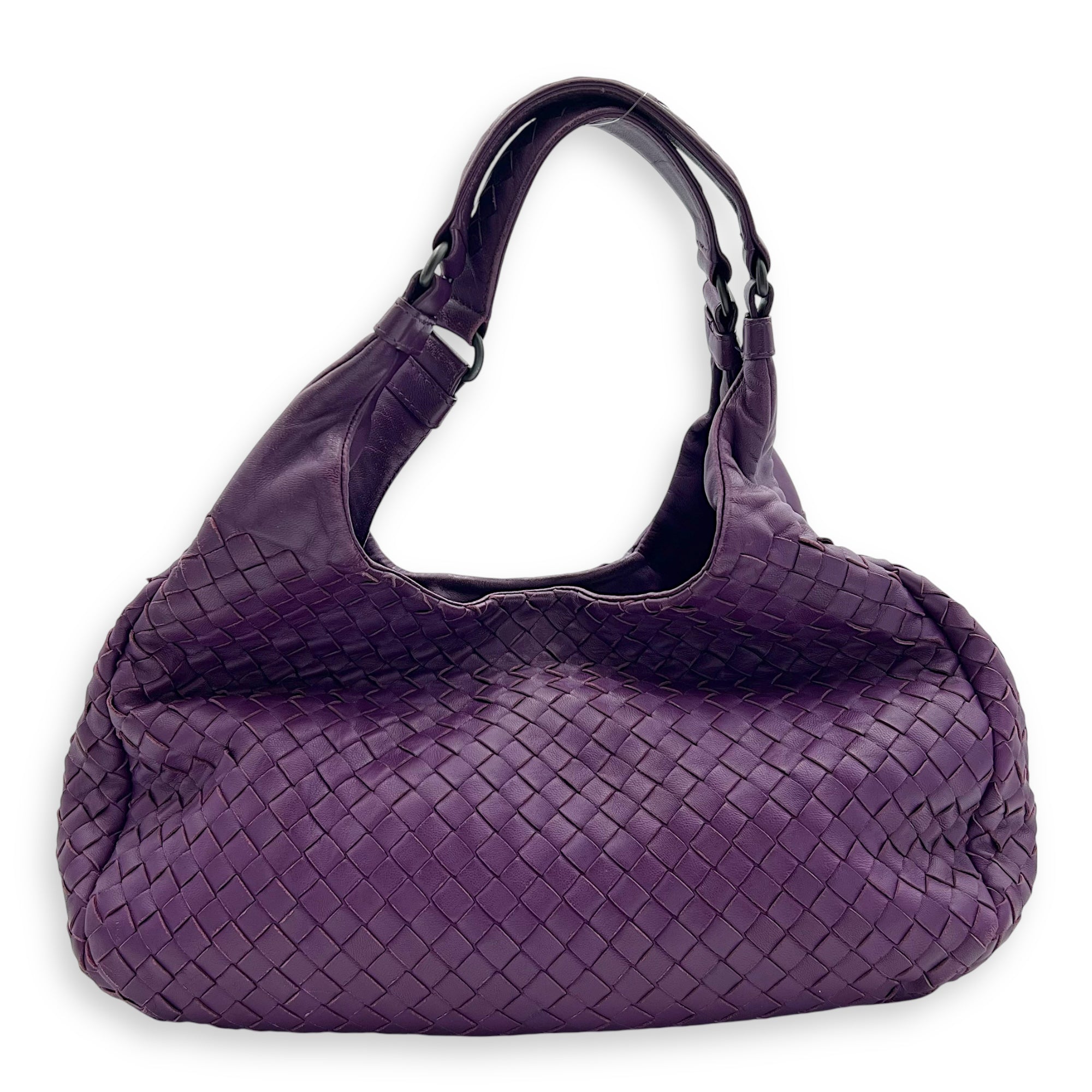 Bottega Veneta Intrecciato Hobo Purple in Nappa Leather, Gunmetal hardware_1