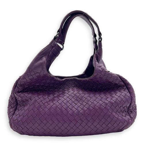 Bottega Veneta Intrecciato Hobo Purple in Nappa Leather, Gunmetal hardware_1