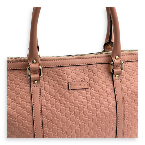 Gucci Microguccissima Tote Bag Pink in Guccissima Leather, Gold hardware_11