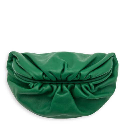 Bottega Veneta Pouch Crossbody Bag Green in Calfskin, Gold hardware_6
