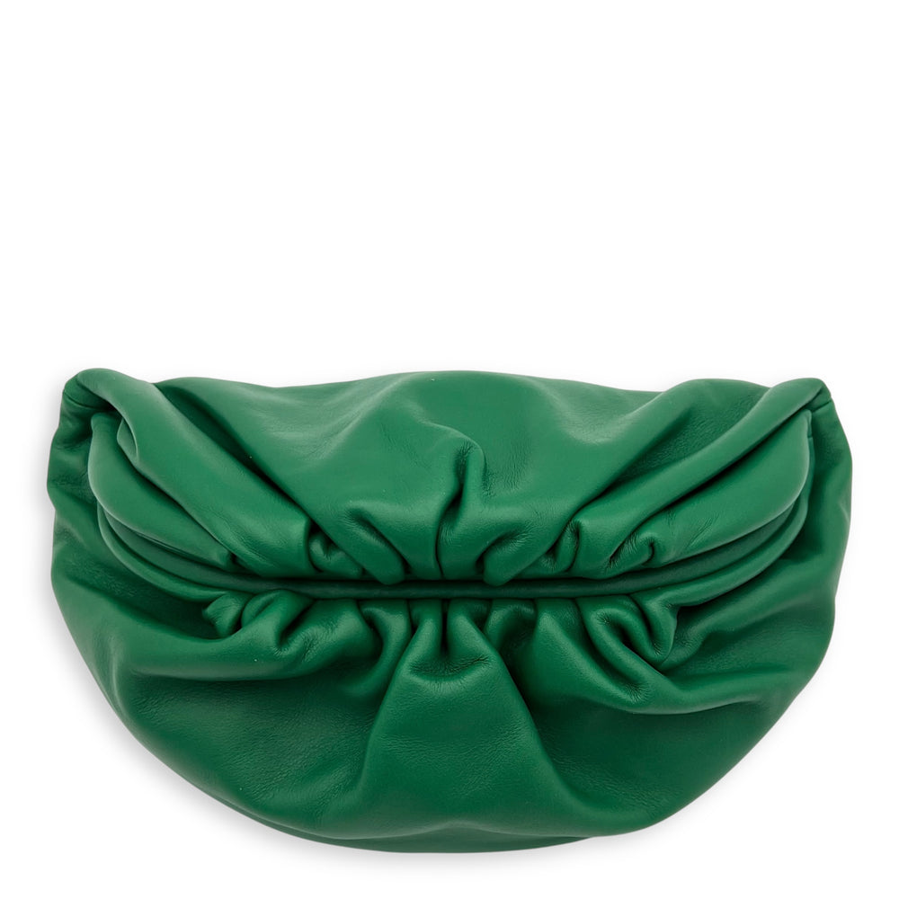 Bottega Veneta Pouch Crossbody Bag Green in Calfskin, Gold