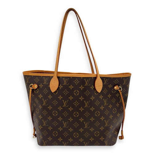 Louis Vuitton Neverfull Tote Bag MM Brown in Monogram Coated Canvas, Gold hardware_9