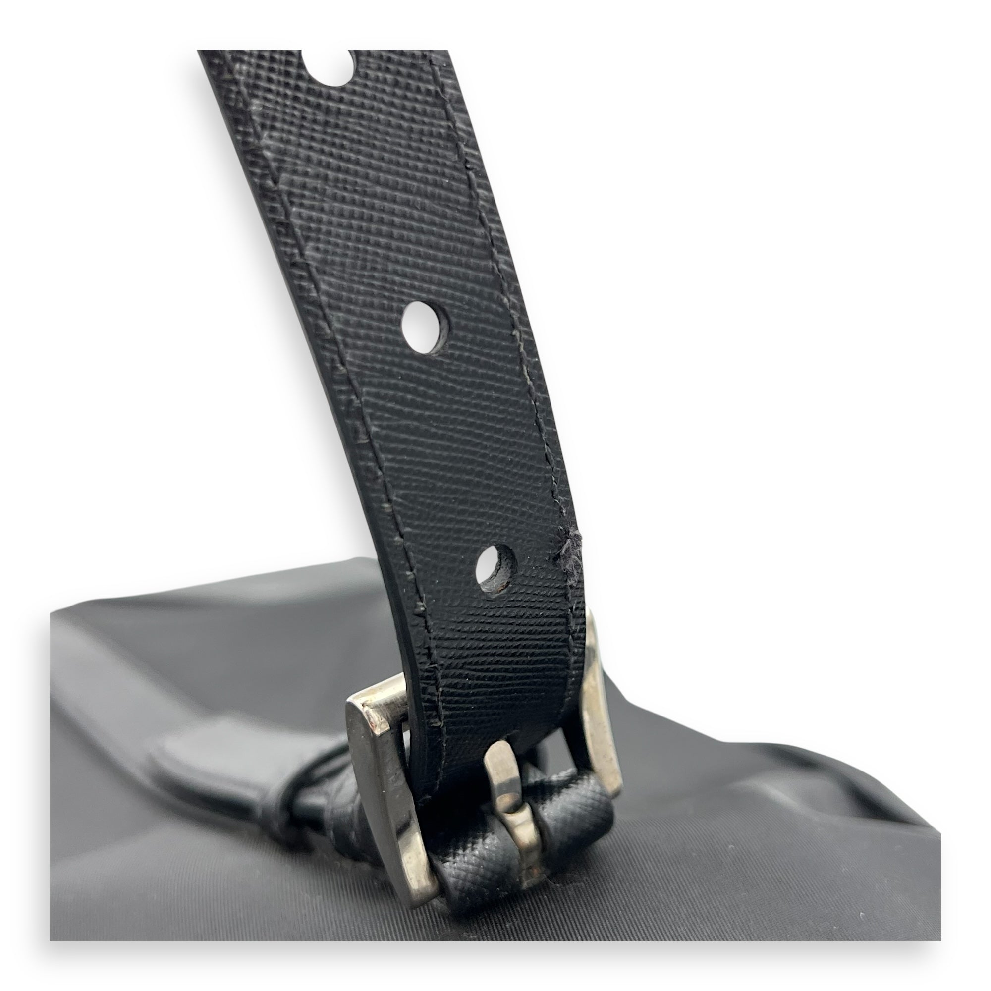 Prada Re-Nylon Top Handle Bag Black in Nylon, Silver hardware_1