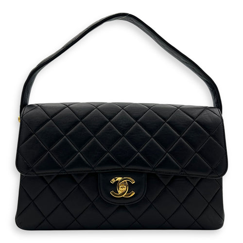 Chanel Vintage Double Face Flap Top Handle Bag Black in Calfskin, Gold hardware_1
