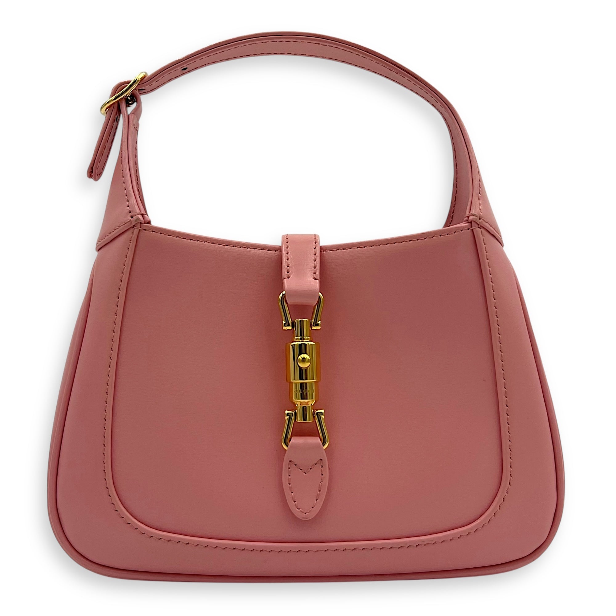 Gucci Jackie 1961 Crossbody Bag Mini Pink in Calfskin, Gold hardware_1