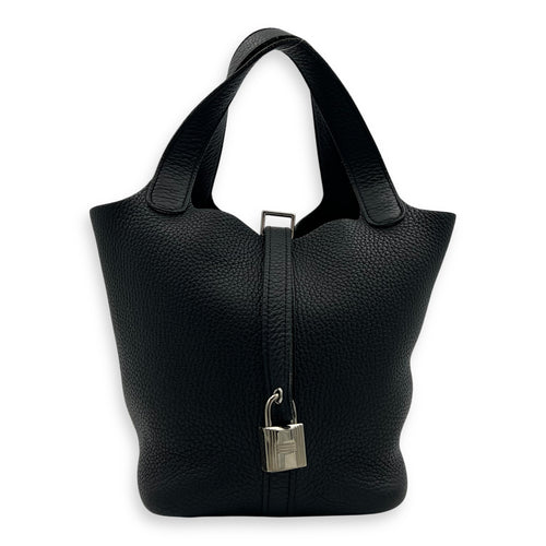 Hermès Picotin Noir in Clemence, Palladium hardware_1