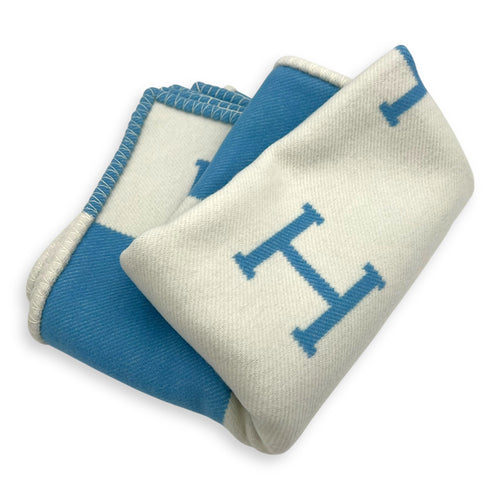 Hermès Kids Avalon Blue Blanket in Wool_1
