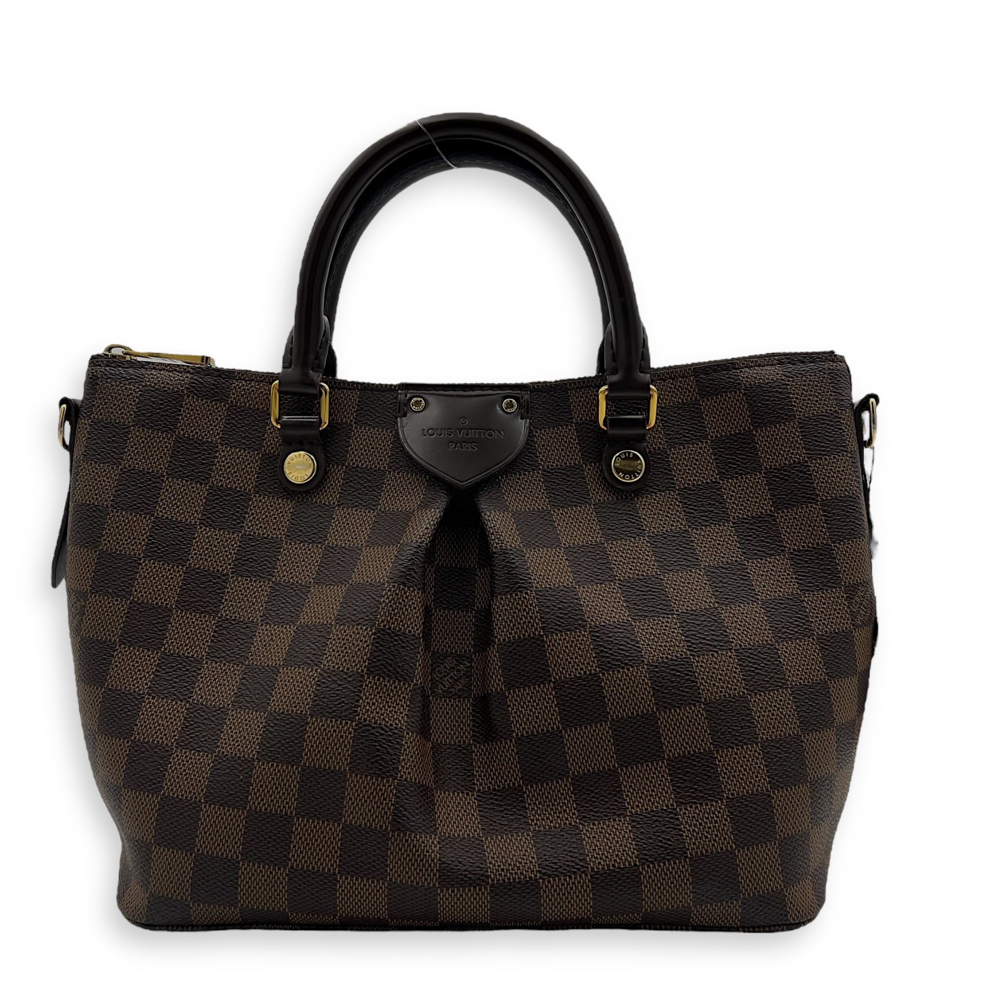 Louis Vuitton Siena PM Brown Top Handle Bag in Coated Canvas, Gold hardware_1
