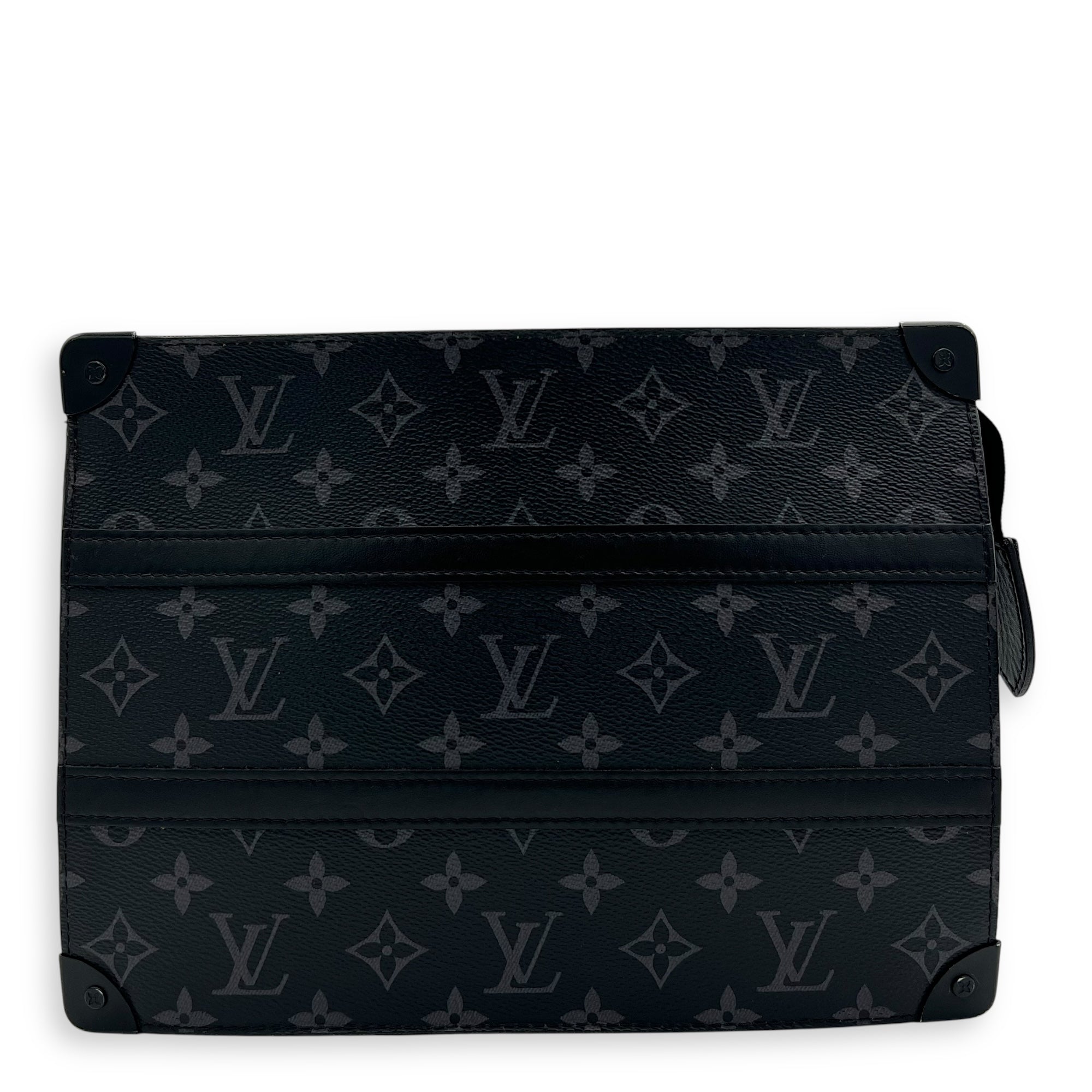 Louis Vuitton Trunk Pouch Black in Monogram Coated Canvas, Silver hardware_1