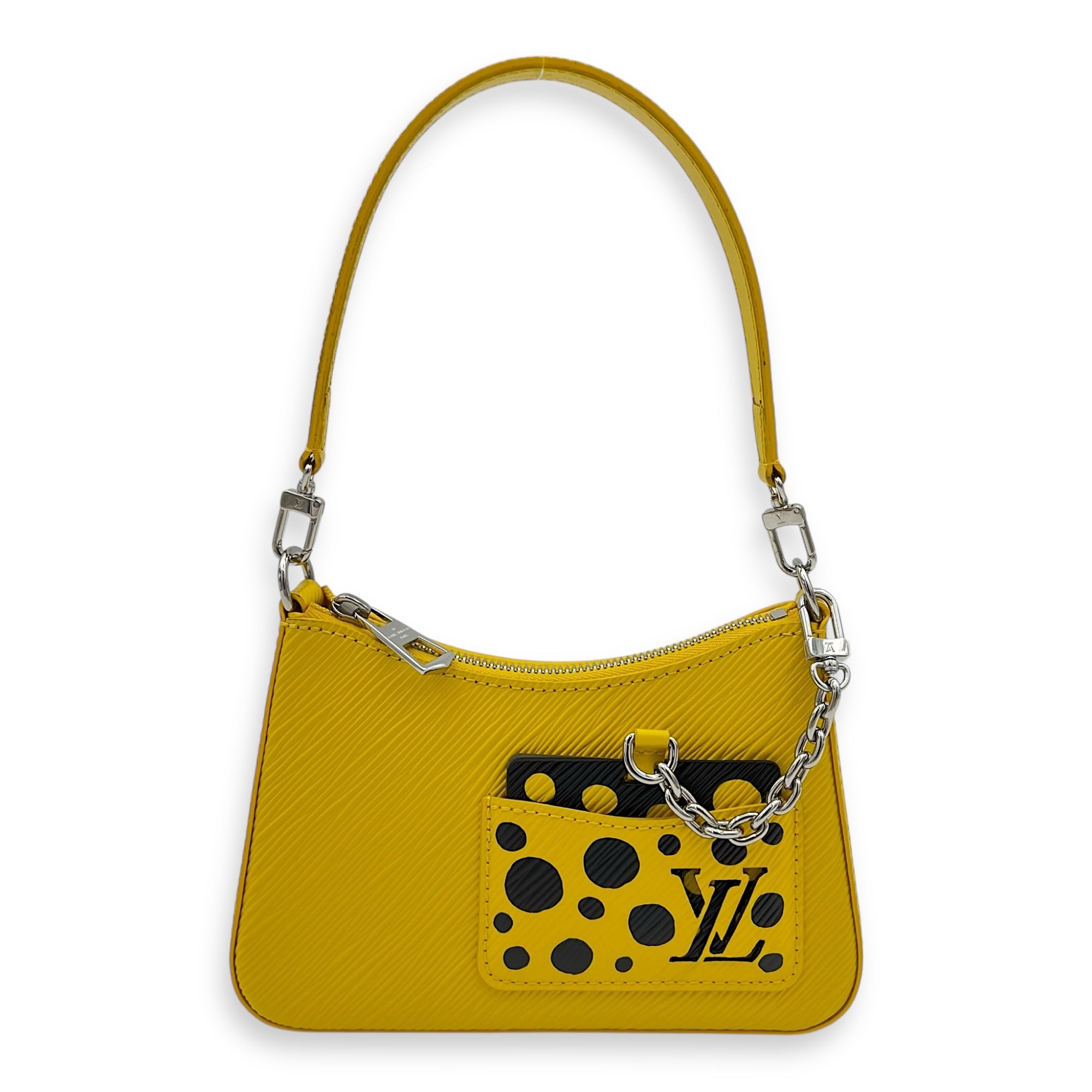 Louis Vuitton Marellini x Yayoi Kusama Shoulder Bag in Epi Leather, Silver hardware_13