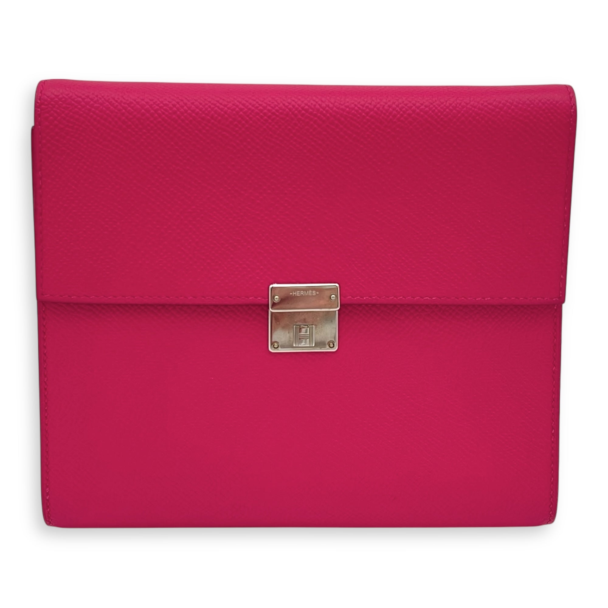 Hermès Clic Rose Extreme Shoulder Bag in Epsom, Palladium hardware_8