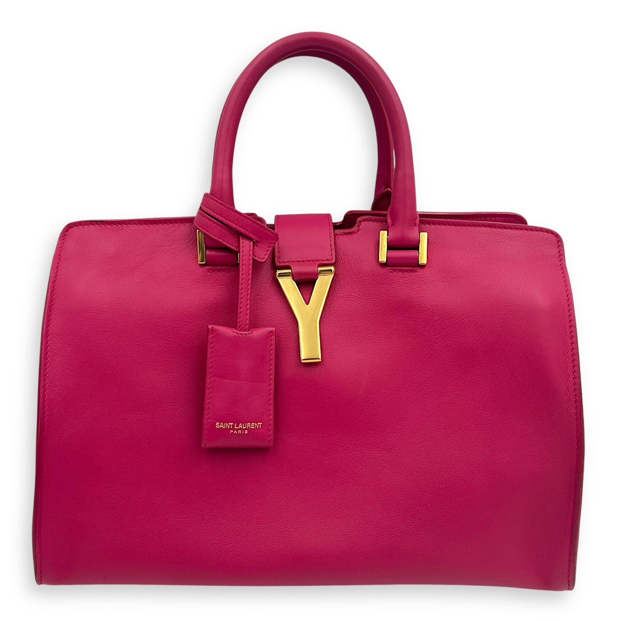 Saint Laurent Chyc Top Handle Bag Pink in Calfskin, Gold hardware_1