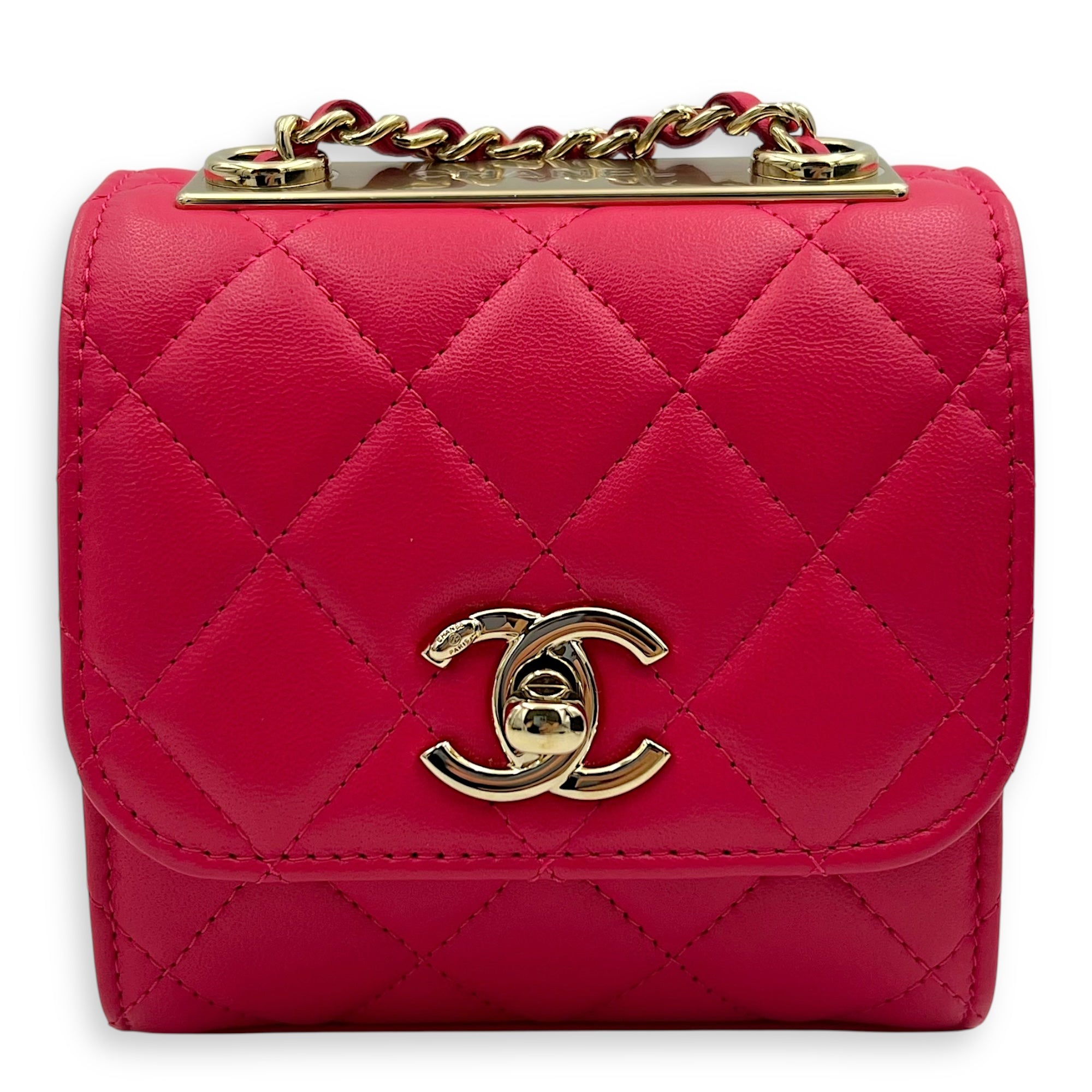 Chanel CC trendy Wallet On Chain Pink in Lambskin, Gold hardware_1