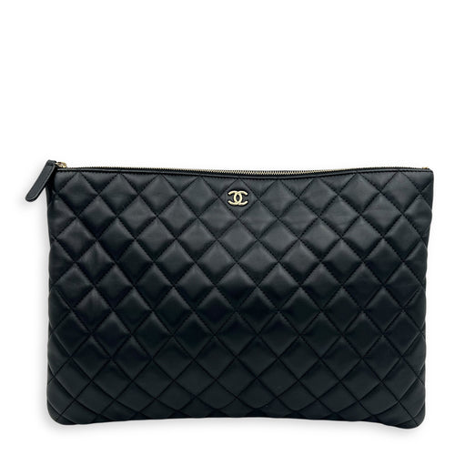 Chanel Classic Pouch Black in Lambskin, Gold hardware_1
