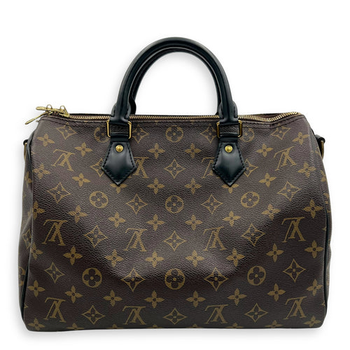 Louis Vuitton Speedy Bandouliere Top Handle Bag 30 Brown in Monogram Coated Canvas, Gold hardware_1