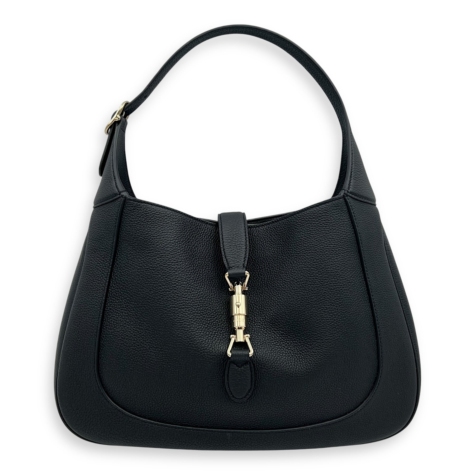 Gucci Jackie 1961 Shoulder Bag Black in Calfskin, Gold hardware_1