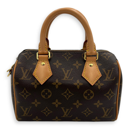 Louis Vuitton Speedy Bandouliere 20 Brown Top Handle Bag in Monogram Coated Canvas, Gold hardware_1