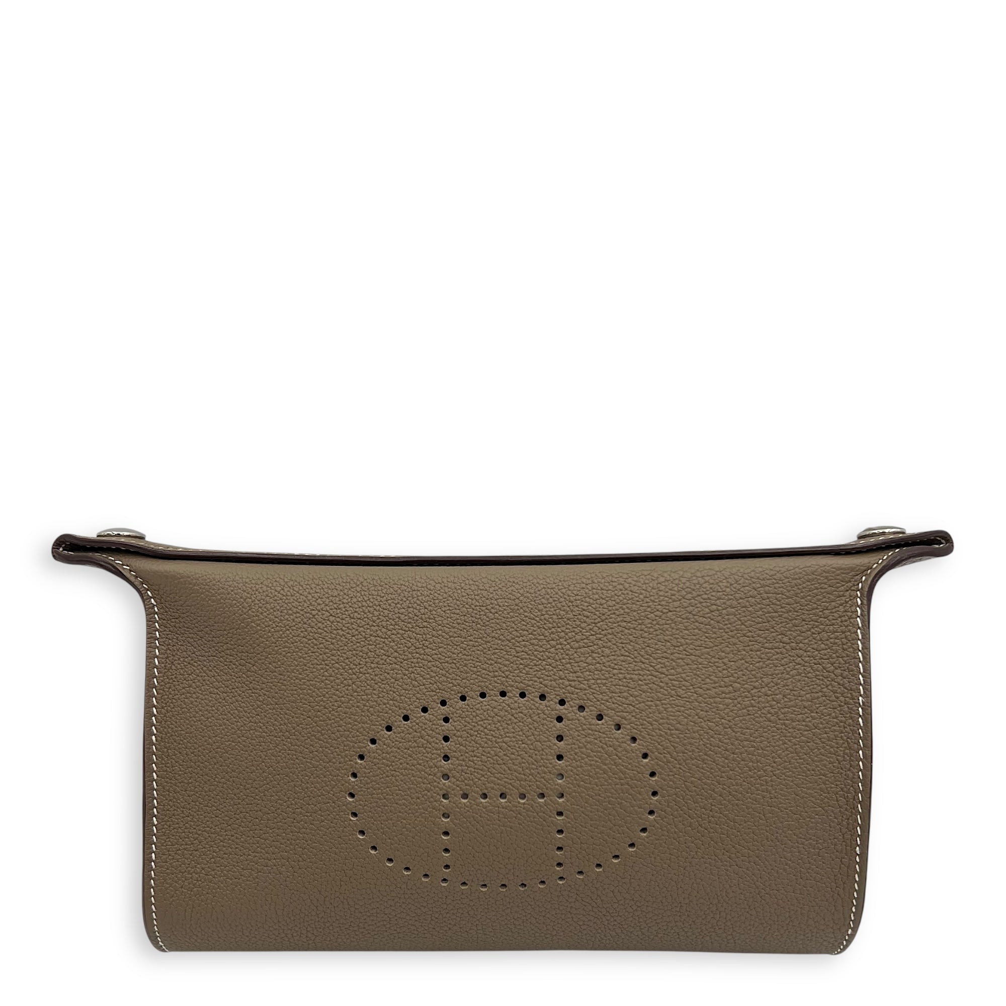 Hermès Videpoches Etoupe Crossbody Bag in Togo, Palladium hardware_1