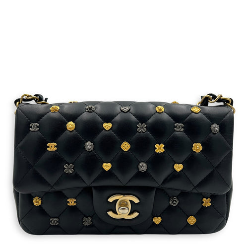 Chanel Lucky Charm Classic Mini Black Shoulder Bag in Lambskin, Mixed hardware_1