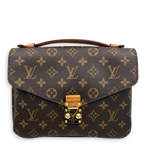 Louis Vuitton Metis Crossbody Bag Brown in Monogram Coated Canvas, Gold hardware_10