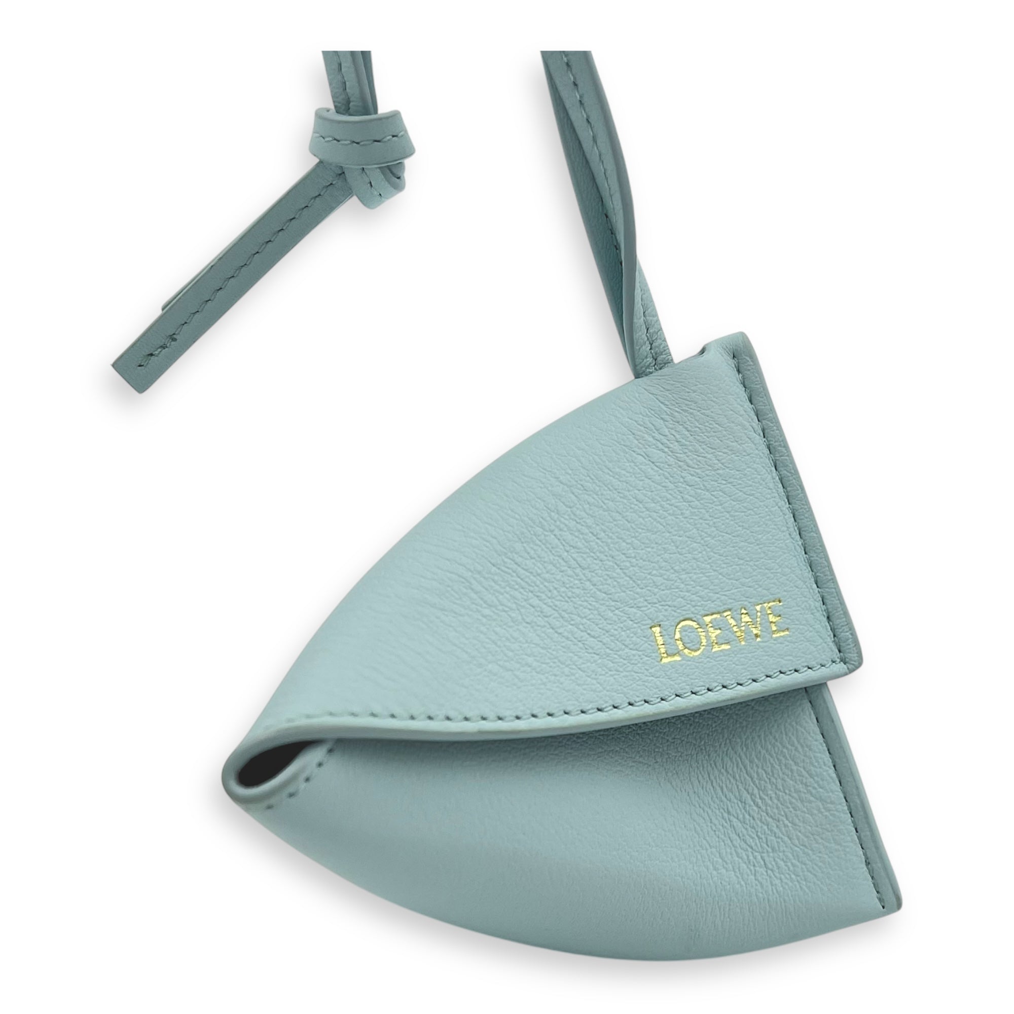 Loewe Puzzle Fold Charm Charm Blue in Calfskin_9