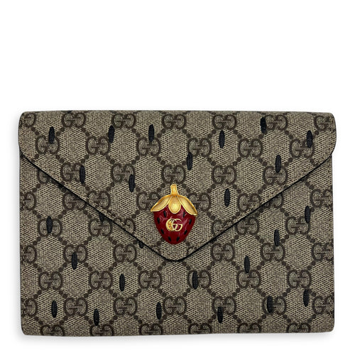 Gucci GG Clutch Brown in Coated Canvas, Gold hardware_9