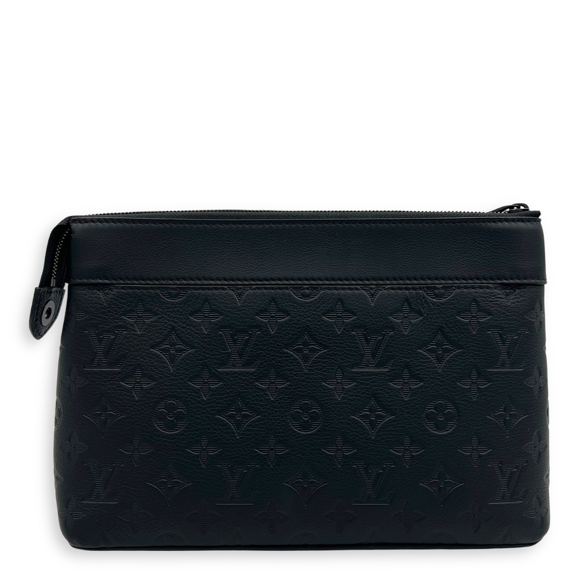 Louis Vuitton Pochette Pouch Black in Calfskin, Lacquered Metal hardware_10