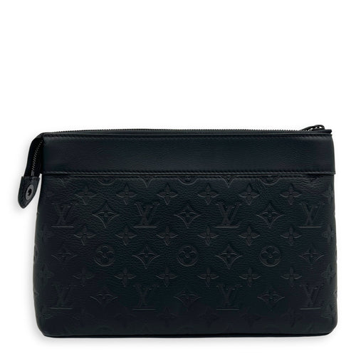 Louis Vuitton Pochette Pouch Black in Calfskin, Lacquered Metal hardware_10