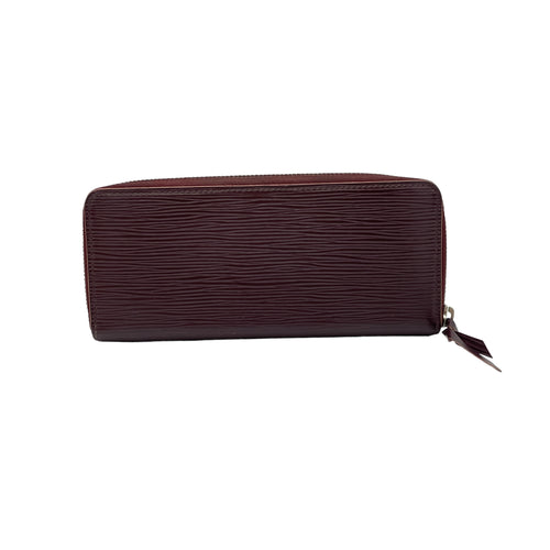 Zippy Purple Wallet in Epi Leather, Sliver hardware