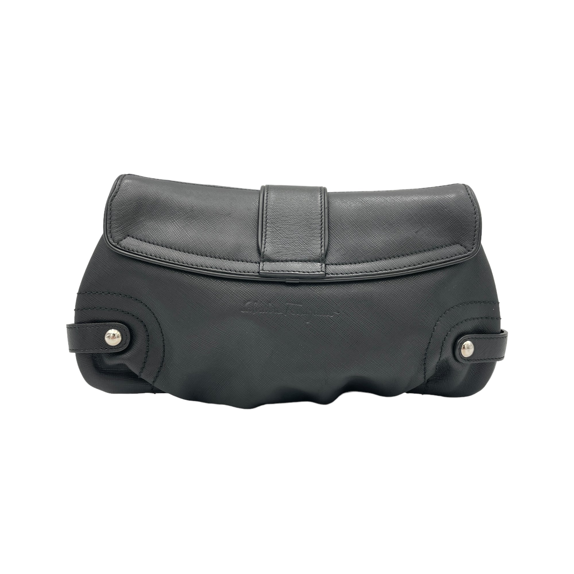 Baguette S Black Shoulder Bag in Calfskin, Silver hardware