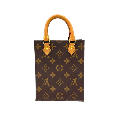 Sac Plat Top handle Bag in Monogram Coated Canvas   Gold hardware