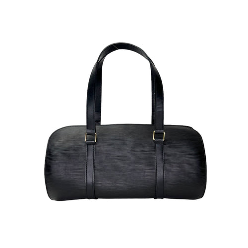 Soufflot Black Top Handle Bag in Epi Leather, Gold hardware