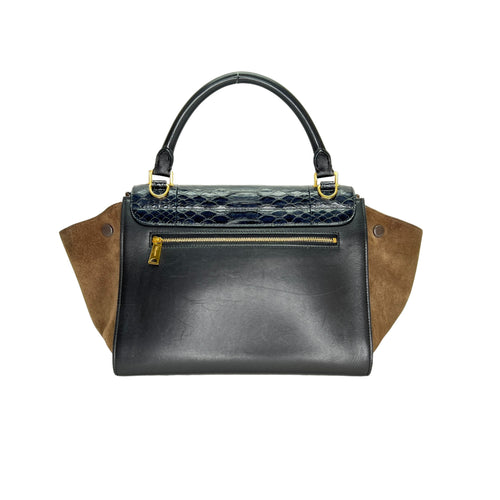 Trapeze Small Multi-colour Top Handle Bag in Calfskin, Gold hardware