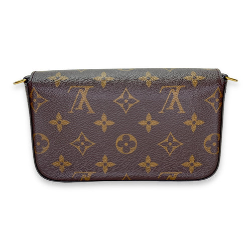 Felicie Crossbody Bag  Brown in Monogram Coated Canvas , Gold Hardware