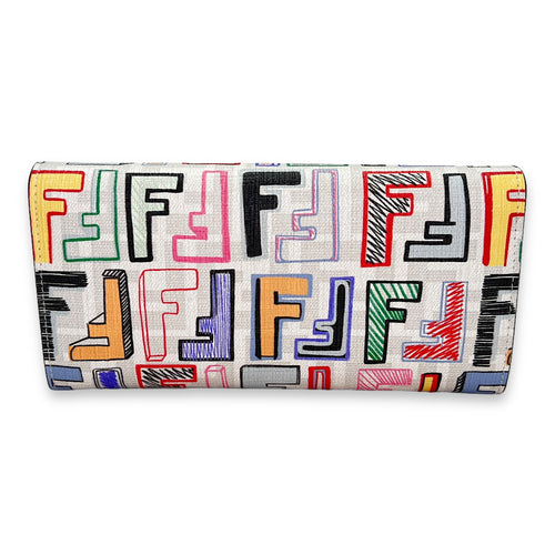 FF Multi-colour Wallet on Chain in Coated Canvas, Gold hardware