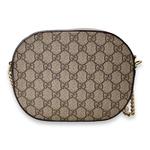 GG supreme Crossbody Bag  Brown in Coated Canvas , Gold Hardware