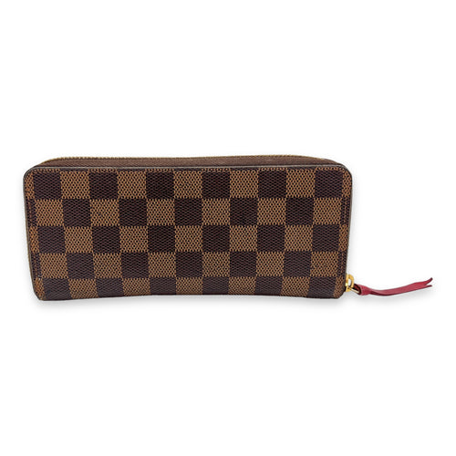 Clemence Long Ebene Wallet in Coated Canvas, Gold hardware