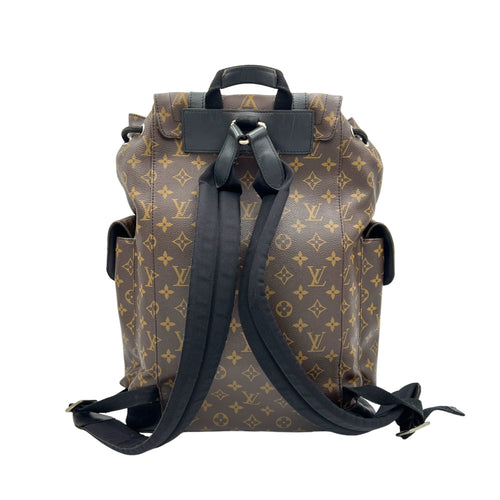 Christopher Brown Backpack in Monogram Coated Canvas, Silver hardware