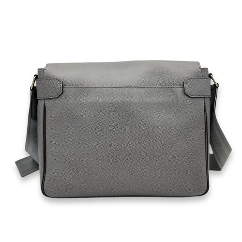 Roman Messenger Bag  Grey in Epi Leather , Silver Hardware