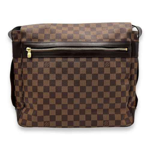 Bastille Damier Ebene Messenger in Coated Canvas, Gold hardware