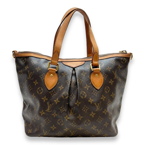 Palermo Top handle Bag  Brown in Monogram Coated Canvas , Gold Hardware