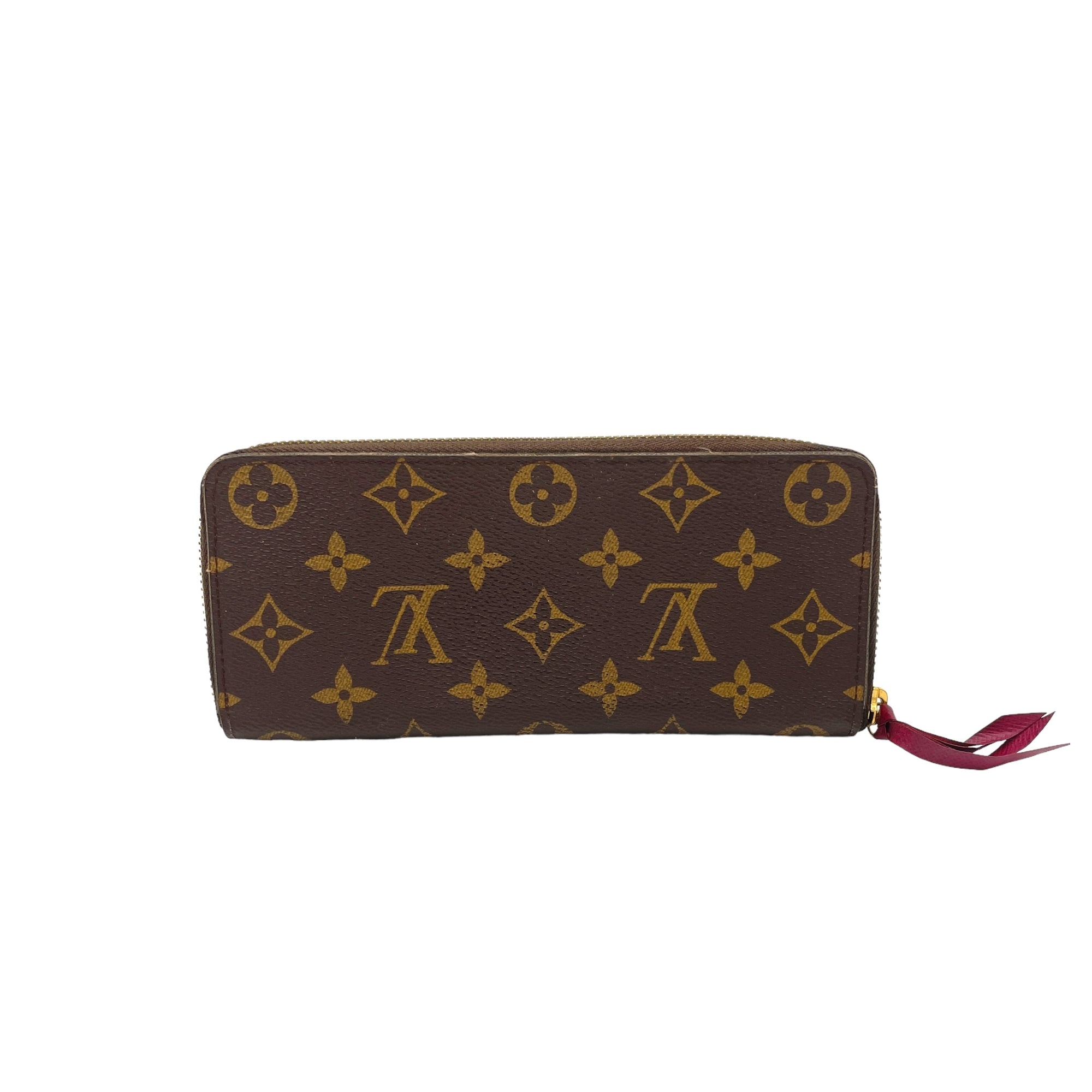 Clemence Wallet  Brown in Monogram Coated Canvas , Gold Hardware