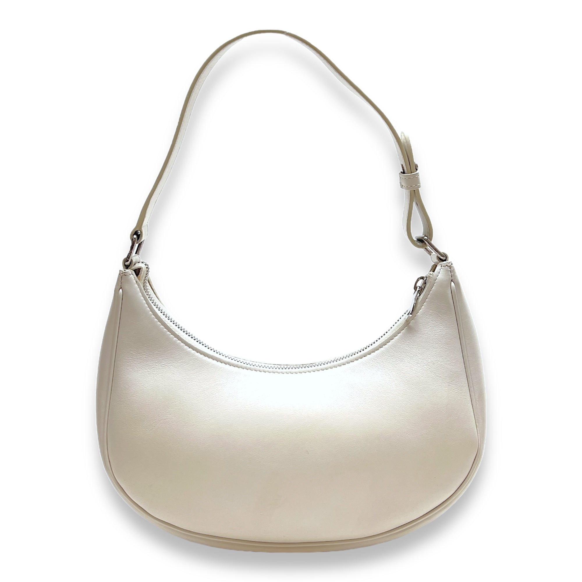 Ava Shoulder Bag  White in Calfskin , Silver Hardware