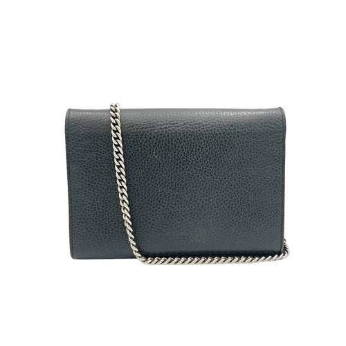 Dionysus Crossbody Bag  Black in Calfskin , Silver Hardware