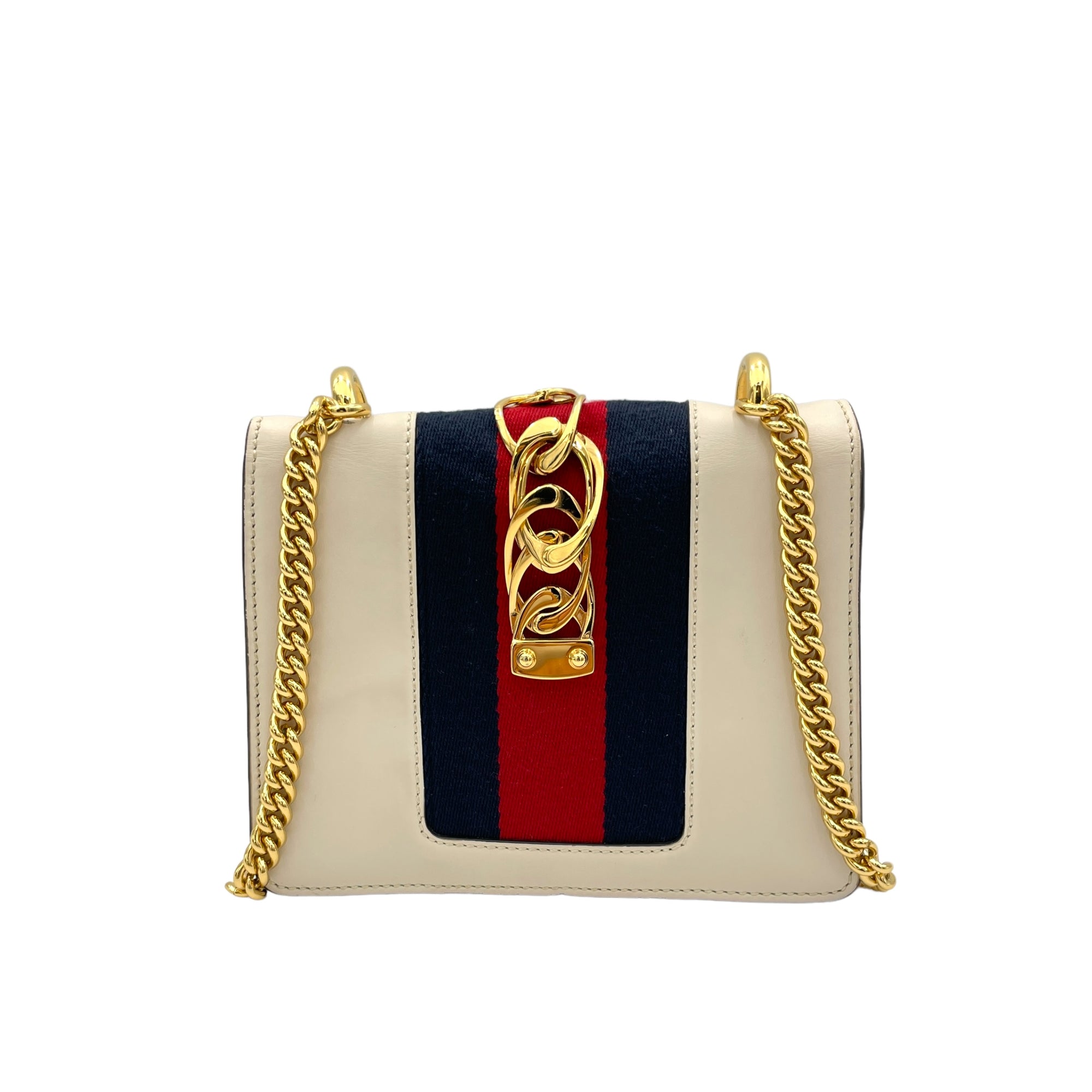 Sylvie Crossbody Bag White in Calfskin, Gold hardware