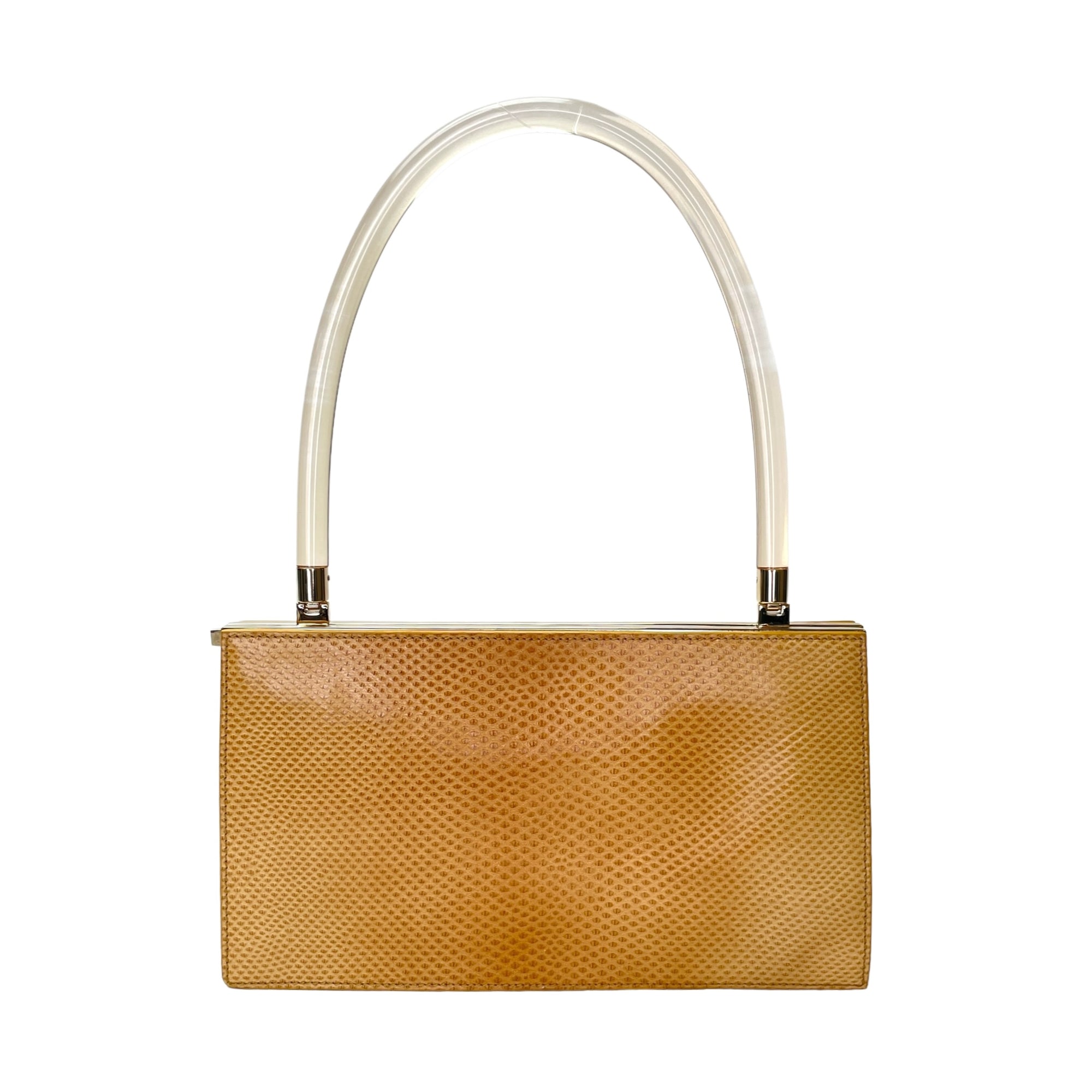 Others Top Handle Bag Brown in Lizard, Silver hardware