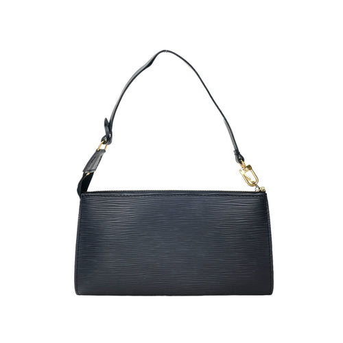 Pochette Accessoires Shoulder Bag Black in Epi Leather, Gold hardware